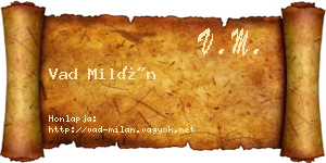 Vad Milán névjegykártya