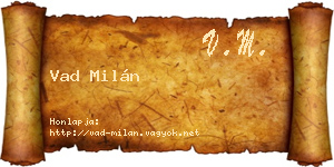 Vad Milán névjegykártya